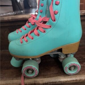 Impala Teal and Pink Roller Skates